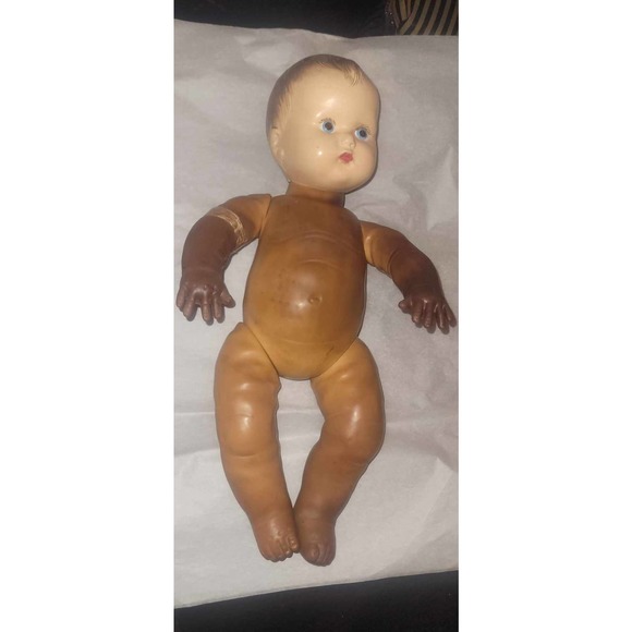 16" 40s-50s Composite (Head) Baby Doll w/Embroidered Pillowcase Dress & … - Picture 8 of 12